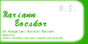 mariann bocskor business card